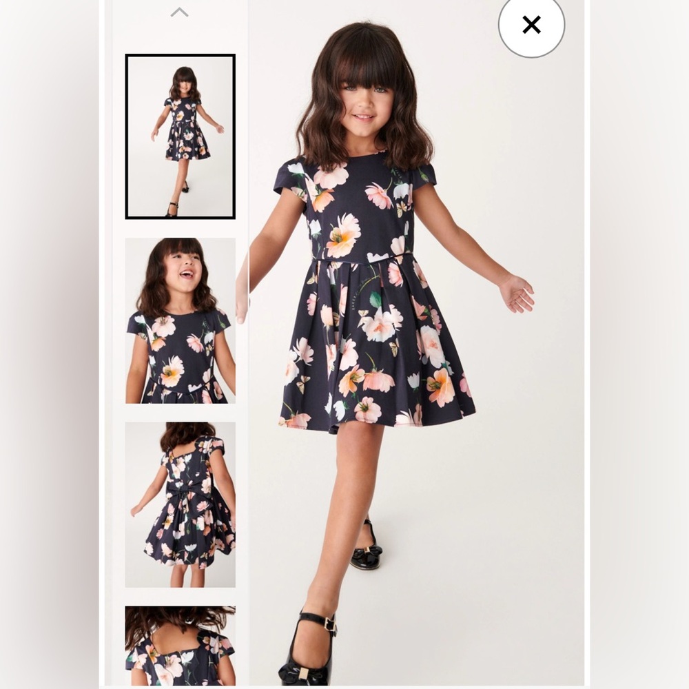 Ted Baker floral occasion dress with bow age 6 Christmas Thanksgiving party cute